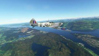 Norwegian Spitfire PL258 "FN-K" over Bergen, Norway