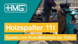 HMG Holzspalter 11t - mit Kraftreserven beim Kurz- oder Meterholz spalten bis 123cm