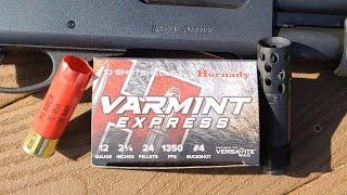 Hornady Varmint Express 2-3/4" 24 Pellet 4 Buck Test W/ Remington 870 & Kicks Buck Kicker Full Choke