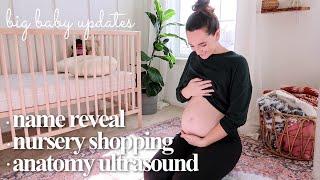 BIG BABY UPDATE! Name Reveal, Anatomy Ultrasound and Huge Shopping Haul | 26 WEEKS PREGNANT