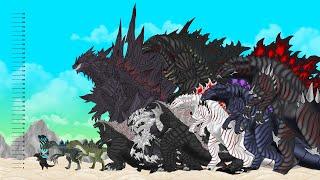 MONSTERS  PANDY SIZE COMPARISON 10 : Voidzilla, Monster X, Thorny Godzilla, Shindary Godzilla Earth