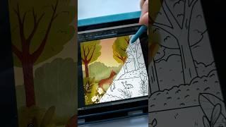 From lines to full color in 10 seconds #storybookillustration #satisfyingcoloring #satisfyingdrawing