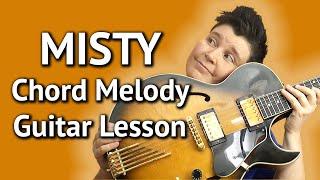 MISTY - Easy Guitar Chord Melody LESSON - MISTY Guitar Lesson + TABS!