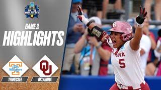 Oklahoma vs. Tennessee: 2025 Women's College World Series Game 2 | Extended highlights