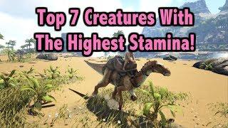 Top 7 Creatures With The Highest Stamina In Ark Survival Evolved!!