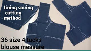 36 size 4 tucks blouse measure/lining saving easy sew measure