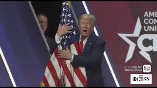 Trump molests the American flag