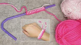 DIY Yarn Friendship Bracelets for Beginners (using yarn and straw)