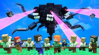 10.000 Villagers vs Mutant Wither Storm Boss IRL - LEGO Minecraft Animation