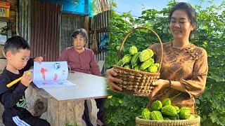 Build a beautiful farm with your son: Bitter melon harvest is abundant