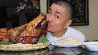 ROAST PIG HEAD | LECHON MUKBANG