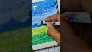 Painting For Beginners Poster Colour | Oil Pastel Painting For Beginners | #ytshorts #yt