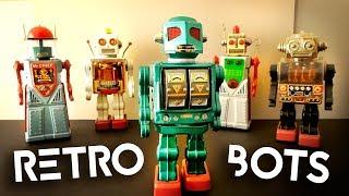 Five Retro Toy Robots