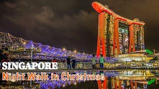 Walking Around In Christmas Night | Singapore 2022