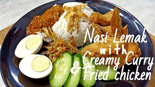 Nasi Lemak With Crunchy Fried Chicken & Curry | Nasi Lemak Ayam Goreng Ranggup | 椰浆饭