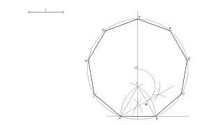 How to draw a regular nonagon knowing the length of one side