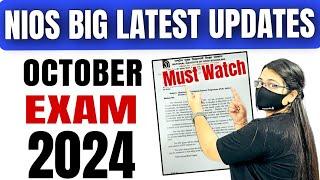 Nios Big Latest Updates October Exam 2024 | New Syllabus , Exam Pattern, Exam Fees ,PCP