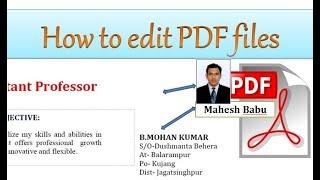 How to edit PDF files || B MOHAN KUMAR #pdf #tricky #trending #knowledge