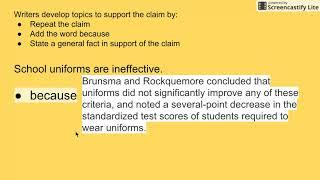 Topic Sentences, Argument