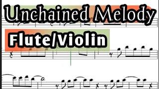 Unchained Melody I Flute or Violin Sheet Music Backing Track Play Along Partitura