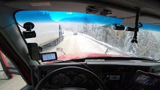 Rookie truck driver's first winter in the mountains!  Trucking Life.