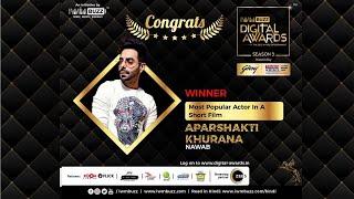 IWMBuzz Digital Awards Season 3: Aparshakti Khurana's Winning Speech