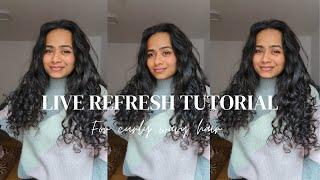 Live refresh tutorial for wavy or curly hair using @truefrog volumizing Mousse on day 2/3/4 hair.