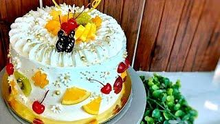 How to make Fruits Fresh Cream Cake| Soft & Moist Cake Recipe| Soft Vanilla Sponge Cake |JolsKitchen