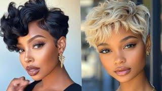 2025 Spring Short Haircut Ideas for Black Women #hairstylesforblackwomen