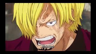 Queen (Kaido's Commander) hit Sanji multiple time - Sanji is surprised since he don't feel pain..