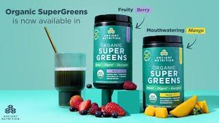 Organic SuperGreens Mango and Berry | Ancient Nutrition