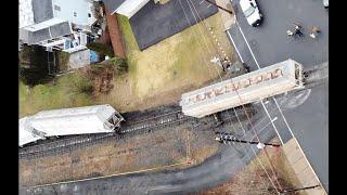 Nesquehoning, PA Train Derailment (the day after) - Drone Footage