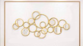 Circular Abstract Metal Wall Art Collection with Mirrors - YF Decor