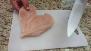 How to Cut Chicken Breast Reverse Butterfly Fillet Sliced (Heart-shaped) Techniques