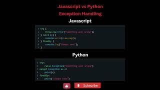 Error handling in Javascript and Python.#javascript#python#coding#programming#shorts