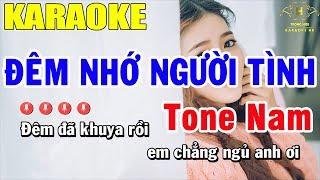 Karaoke Đêm Nhớ Người Tình Tone Nam Nhạc Sống | Trọng Hiếu