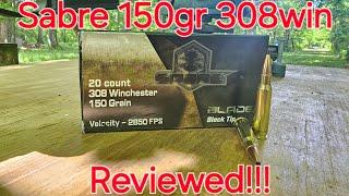 Ammunition Testing: AAC Sabre Blade Black Tip 150gr 308win