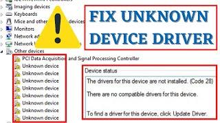 Unknown device driver windows 7/8/10