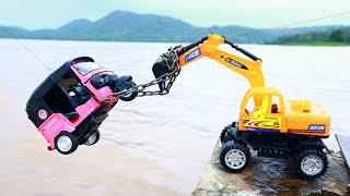 New PoLo Dumper Truck And Bajaj Auto Rickshaw Accident Pulling Out Jcb 3dx Plus ? Bullet Bike CS Toy