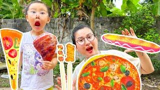 Changcady review đồ dùng học tập hình đồ ăn: bánh pizza, bánh donut, hộp bút hình đùi gà rán - P4