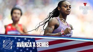 Sha'carri Richardson, de USA, a semifinales de 100 metros femenil | Juegos Olímpicos París 2024