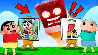 Shinchan Playing Draw Or Die Challenge With Friends  | Roblox Draw Or Die | Funny Game 