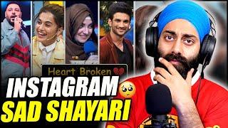 Instagram Sad Shayari Compilation | Indian Reaction | PunjabiReel TV Extra