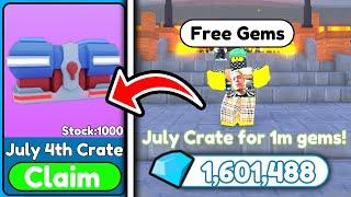 FREE GEMS I GOT 1000 JULY CRATE and SOLD FOR 1MGEMS 1000 JULY CRATE | Toilet Tower Defense