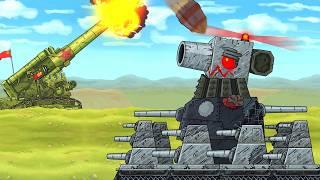 KV-35 VS KARL-44! Storming the British Ratte - Cartoons about tanks