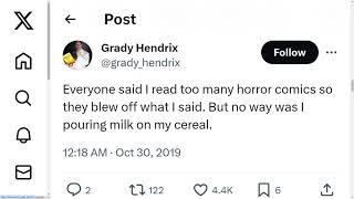 The Grady Hendrix Scary Twitter Story