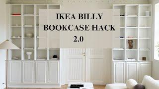 BILLY BOOKCASE IKEA HACK 2.0 | BEAUTIFUL DIY BOOKSHELVES WITH CABINETS