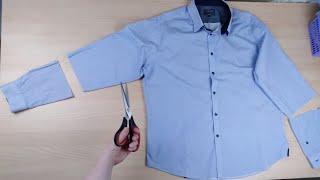 WOMEN'S BLOUSE FROM MEN'S SHIRT IN 10 MINUTES!