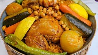 طريقتي الخاصة لإعداد كسكسي تونسي بالدجاج/سر النكهة و الطعم البنين/Couscous tunisien au poulets 