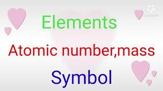 30 Elements with their Atomic number,Atomic mass and symbol.Topic : Elements from chemistry.